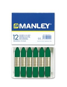 C 12 CERAS MANLEY UNICOLOR Nº24 VERDE ESMERALDA